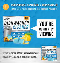 Dishwasher Cleaner And Deodorizer - Descaler To Deep Clean Dish Washer Removes Limescale - 24 Pack Tablets Hand C Mart