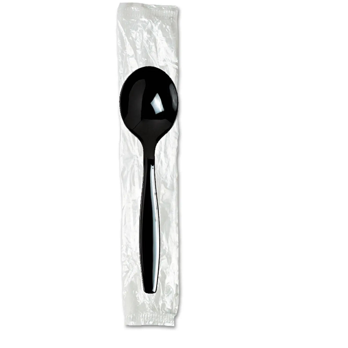 Dixie Individually Wrapped Heavyweight Soup Spoons, Polystyrene, Black, 1,000/Carton Hand C Mart