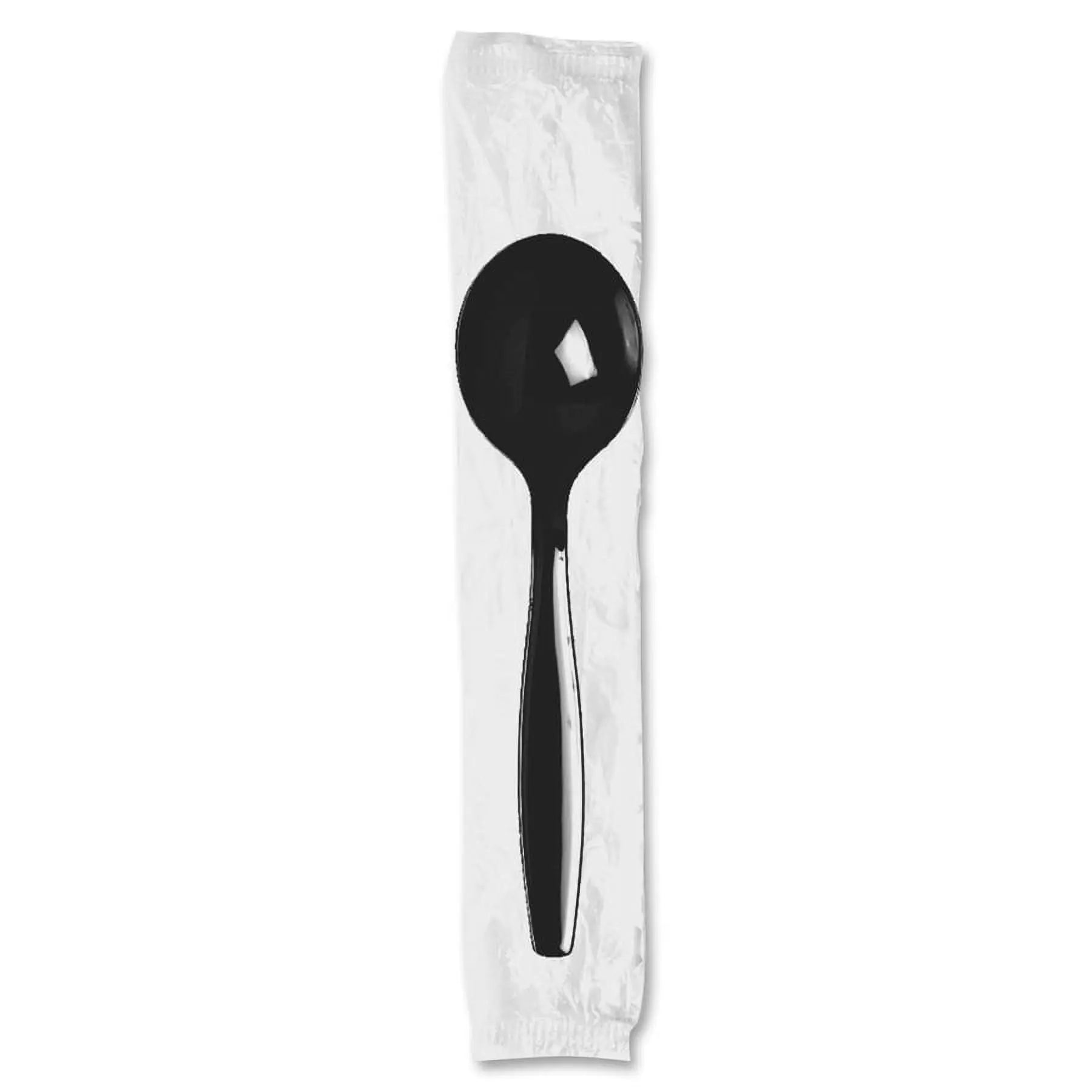 Dixie Individually Wrapped Heavyweight Soup Spoons, Polystyrene, Black, 1,000/Carton Hand C Mart