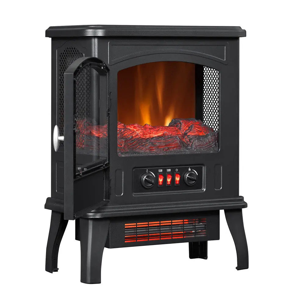 Duraflame 1,000 sq ft Infrared Quartz Electric Fireplace Stove Heater, Black Hand C Mart