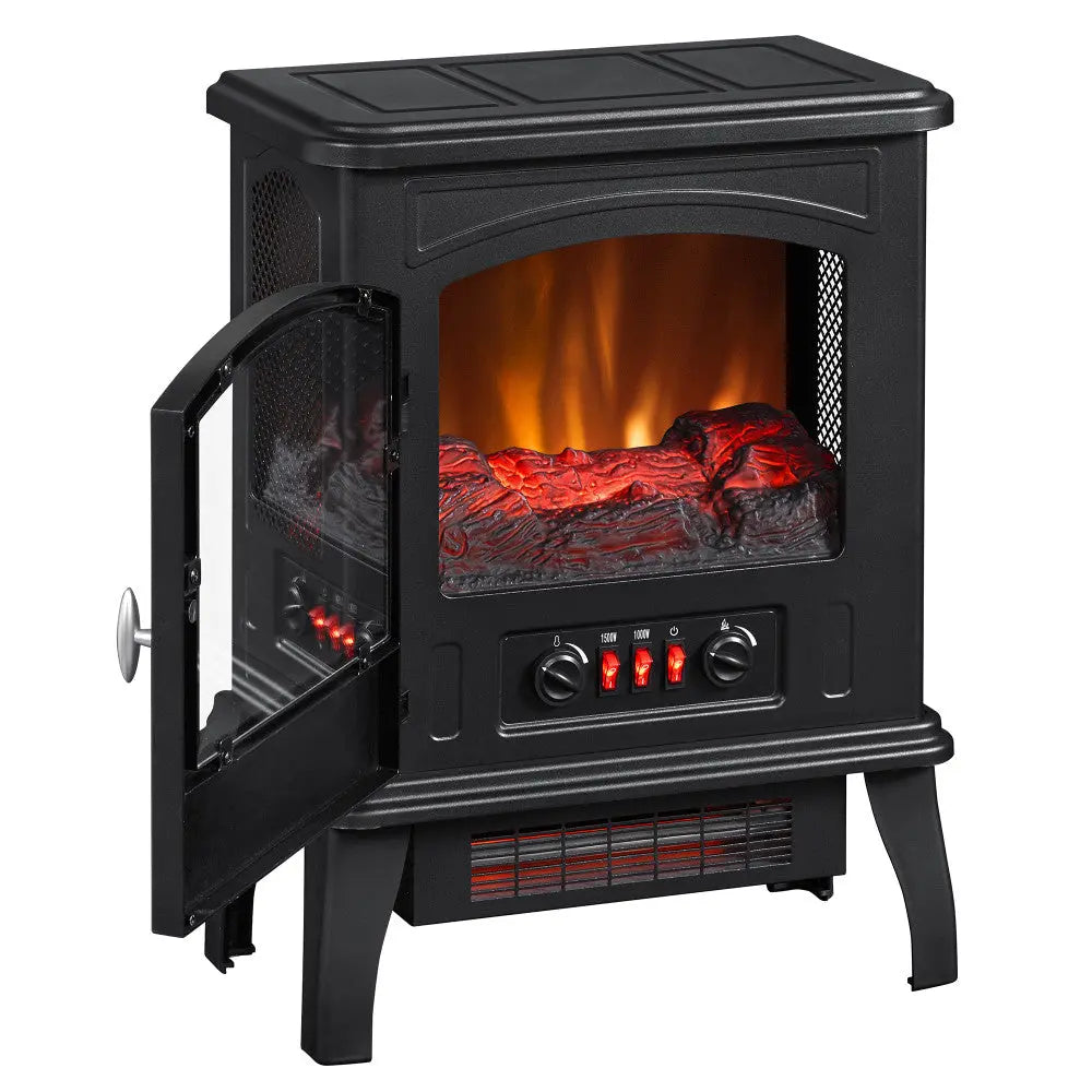 Duraflame 1,000 sq ft Infrared Quartz Electric Fireplace Stove Heater, Black Hand C Mart