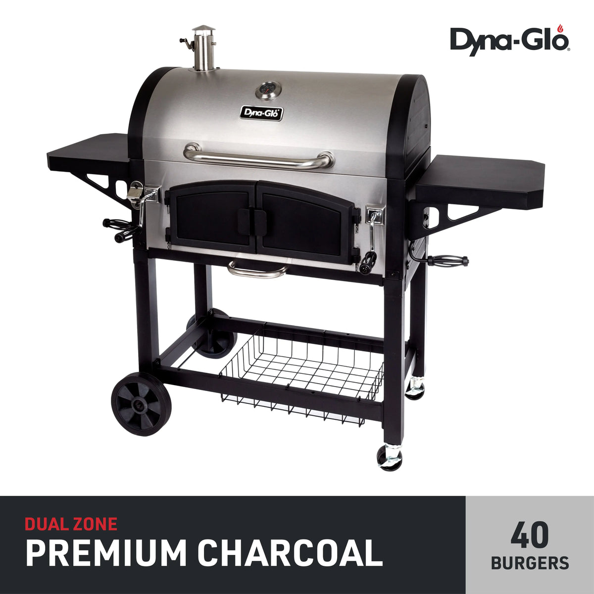 Dyna-Glo DGN576SNC-D X-Large Premium Dual Chamber Charcoal Grill Hand C Mart