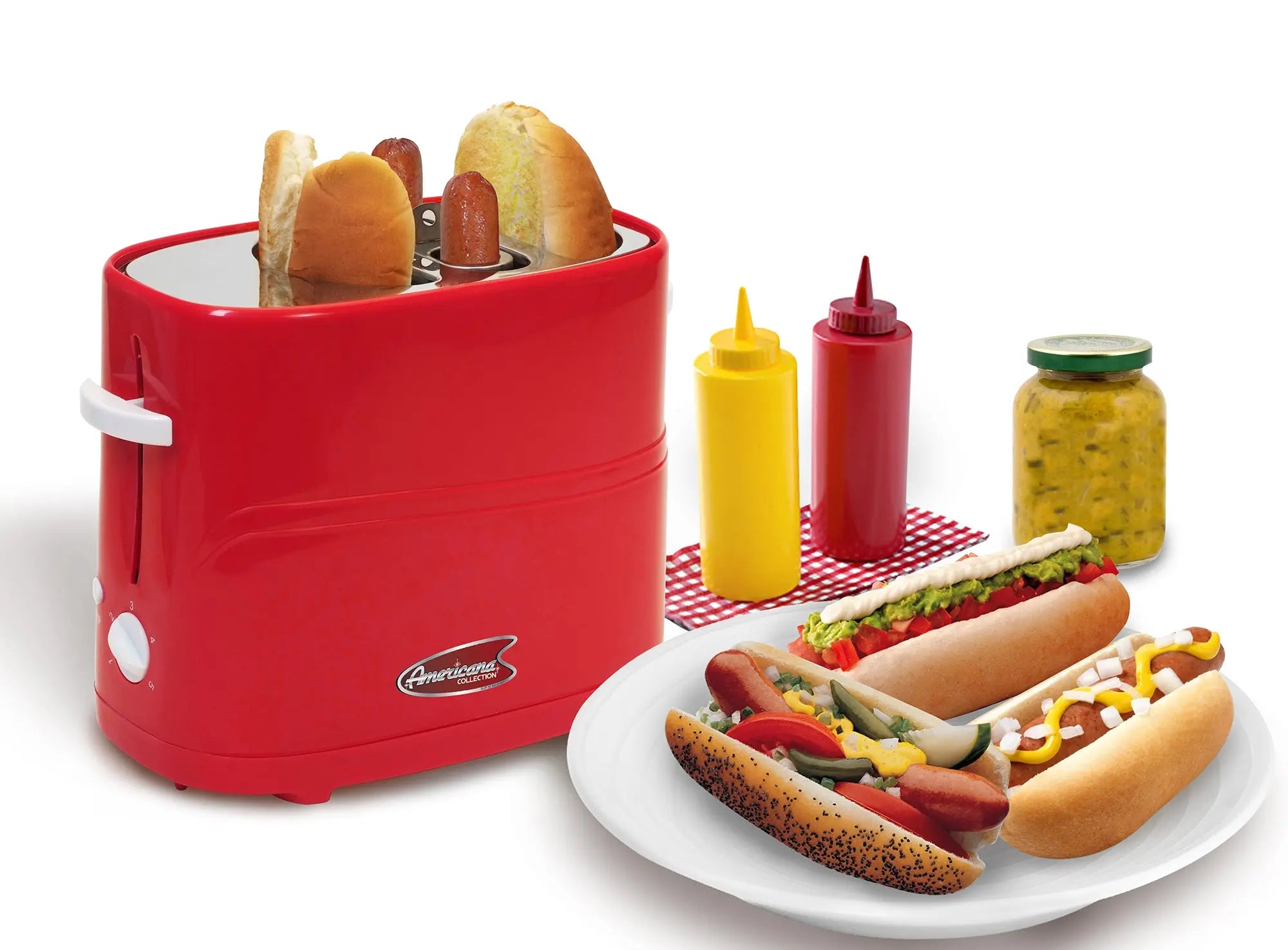 Elite Americana colection ECT-304R - Toaster - electrical - red Hand C Mart