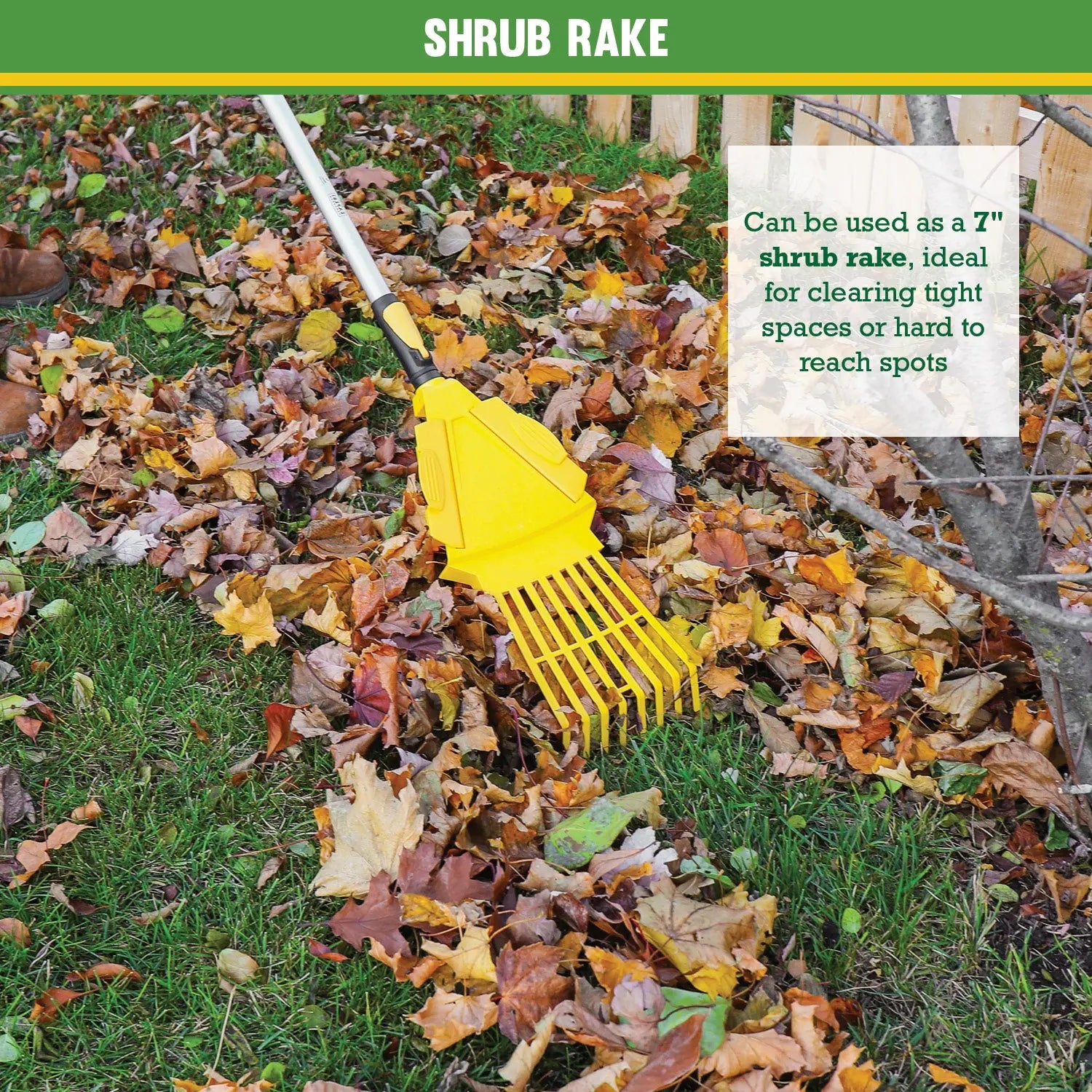 Expert Gardener 3-in-1 Leaf Rake, Functions as 30in Leaf Rake, 7in Shrub Rake or Leaf Scoops Hand C Mart