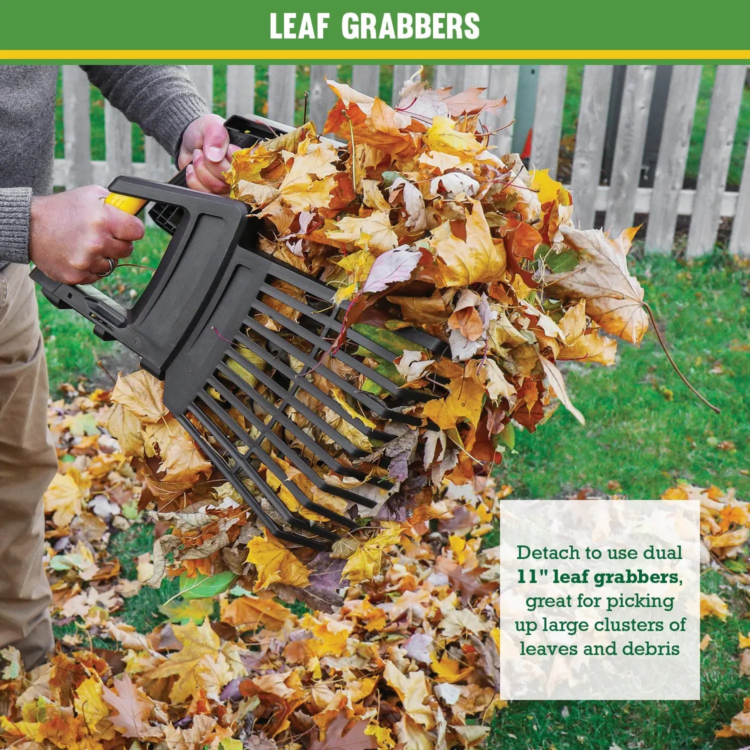 Expert Gardener 3-in-1 Leaf Rake, Functions as 30in Leaf Rake, 7in Shrub Rake or Leaf Scoops Hand C Mart