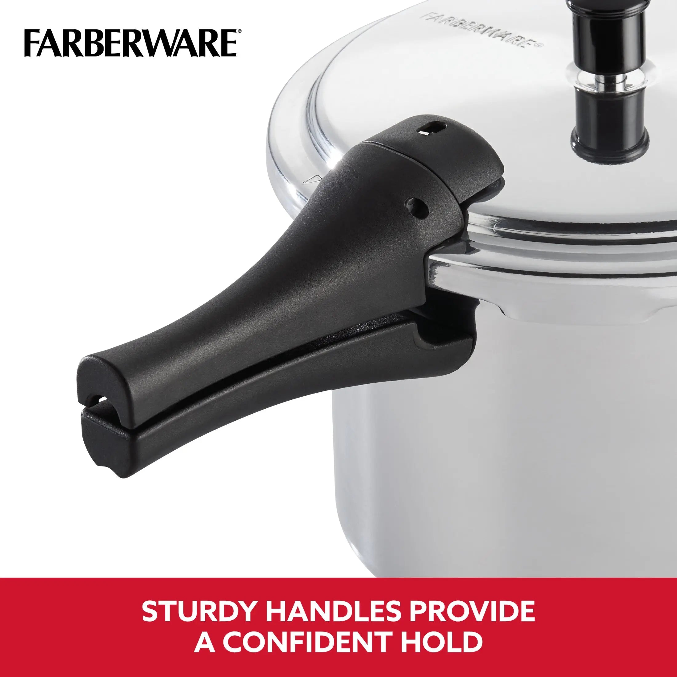 Farberware 6-Quart Aluminum Stovetop Pressure Cooker, 15 PSI Hand C Mart