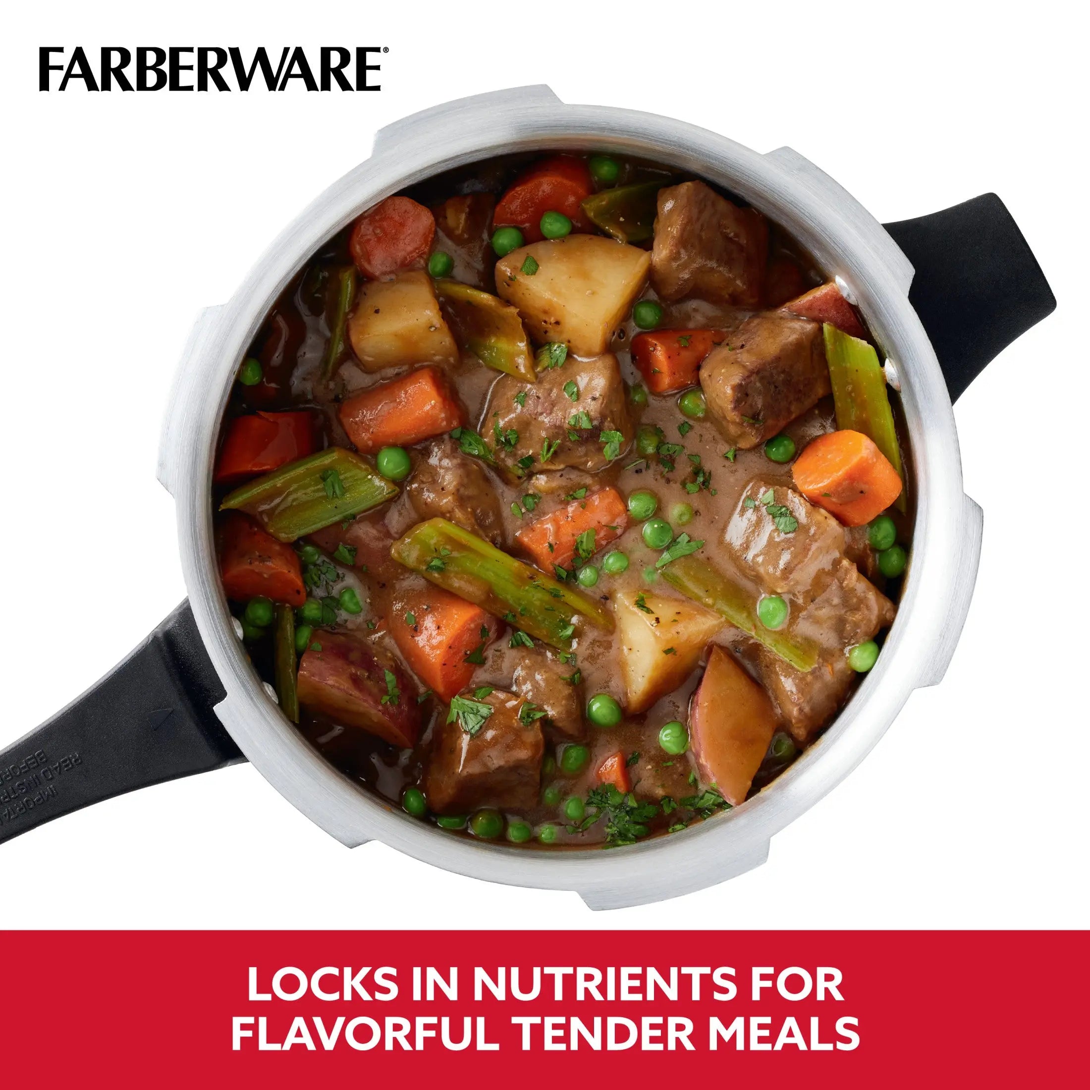 Farberware 6-Quart Aluminum Stovetop Pressure Cooker, 15 PSI Hand C Mart