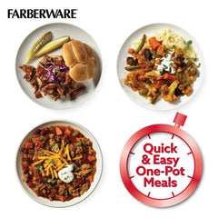 Sturdy locking lid of the Farberware 6-quart stovetop pressure cooker
