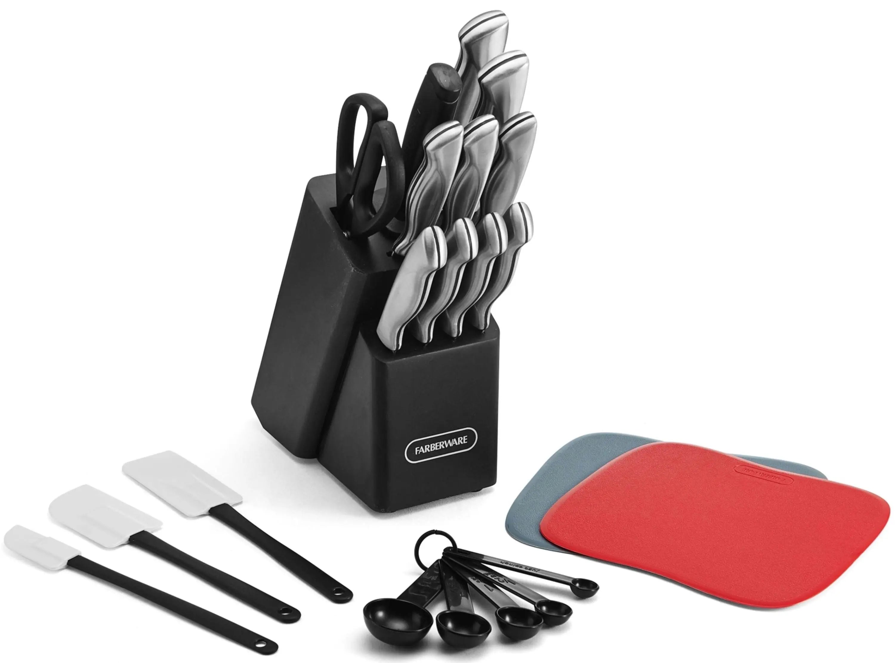 Farberware Classic 22 Piece Stamped Stainless Steel Knife Set and Utensil Set Hand C Mart