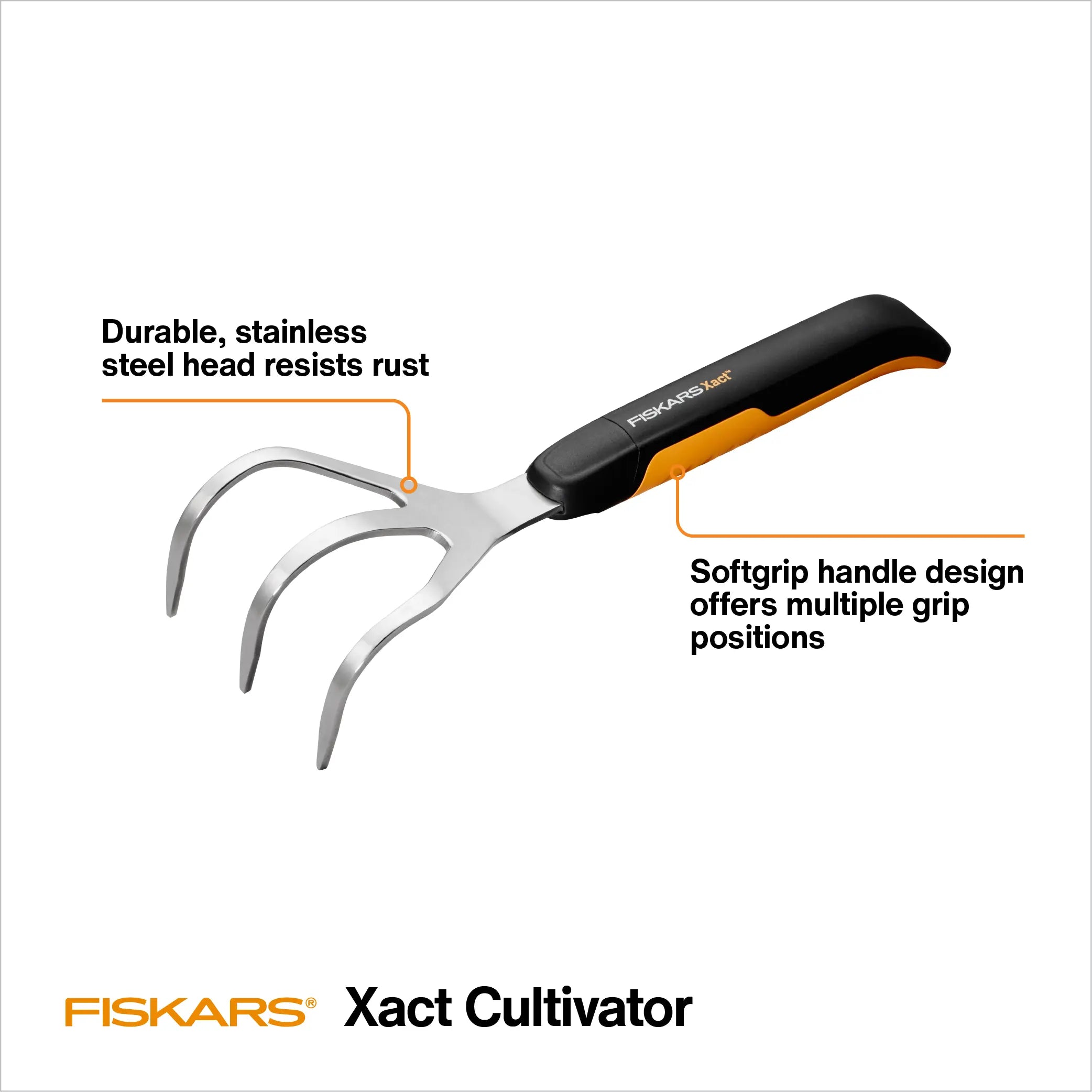 Fiskars Xact Hand Cultivator Garden Tool with SoftGrip Handle Hand C Mart