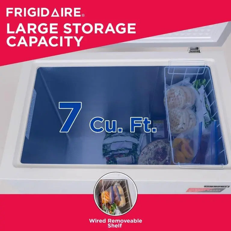 Frigidaire 7.0 Cu. ft. Chest Freezer, EFRF7003, White Hand C Mart