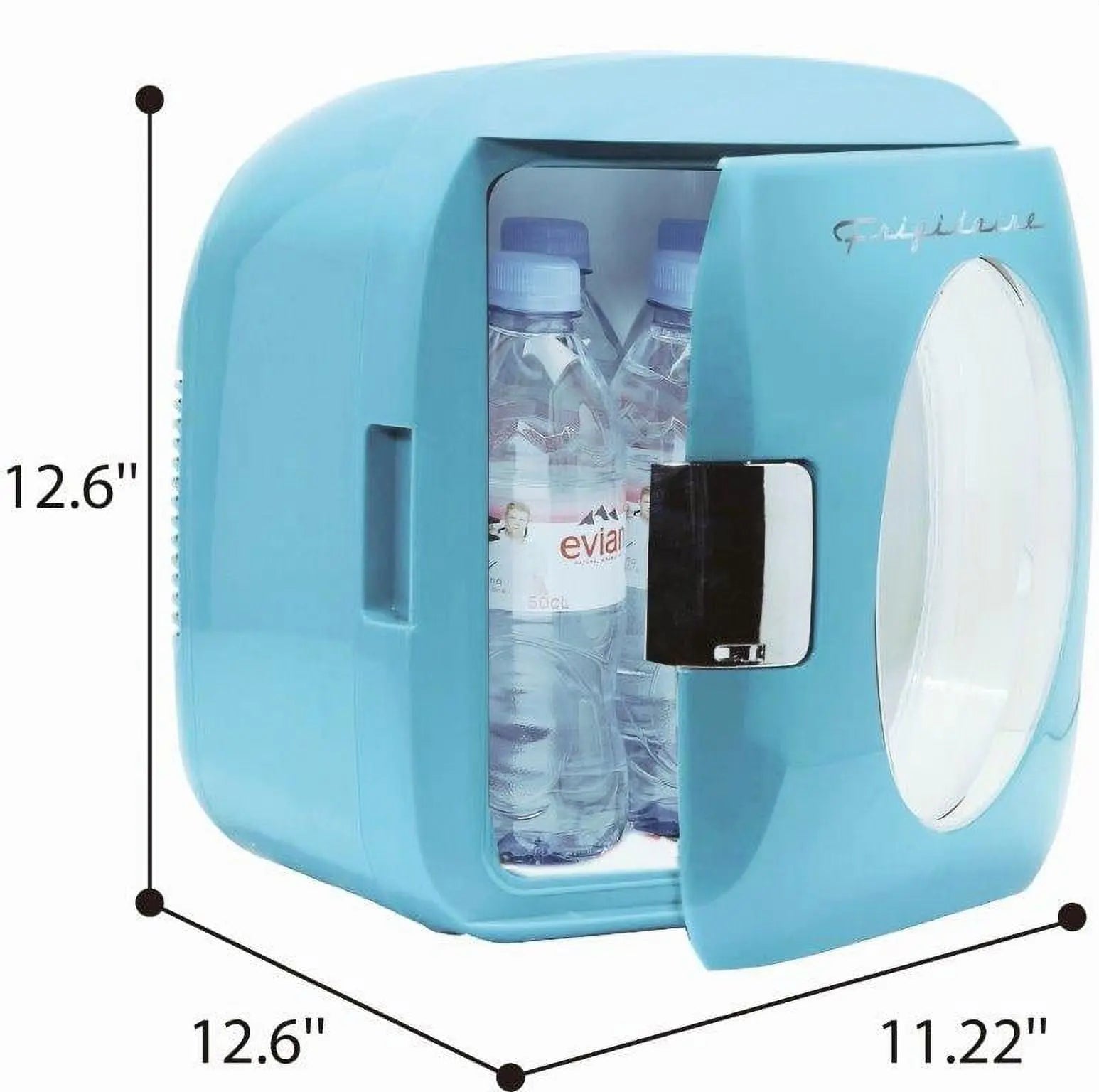 Frigidaire Portable Retro 12-Can Mini Beverage/Skincare Mini Personal Fridge Cooler, EFMIS462, Blue Hand C Mart