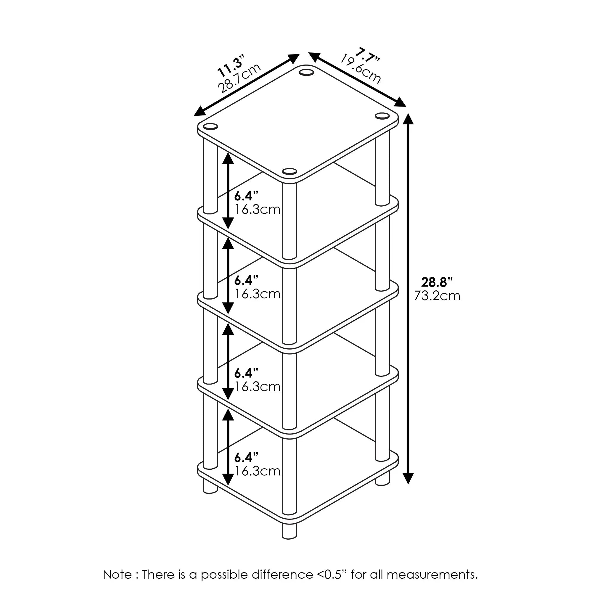 Stylish and compact storage rack with non-woven bins for organization
