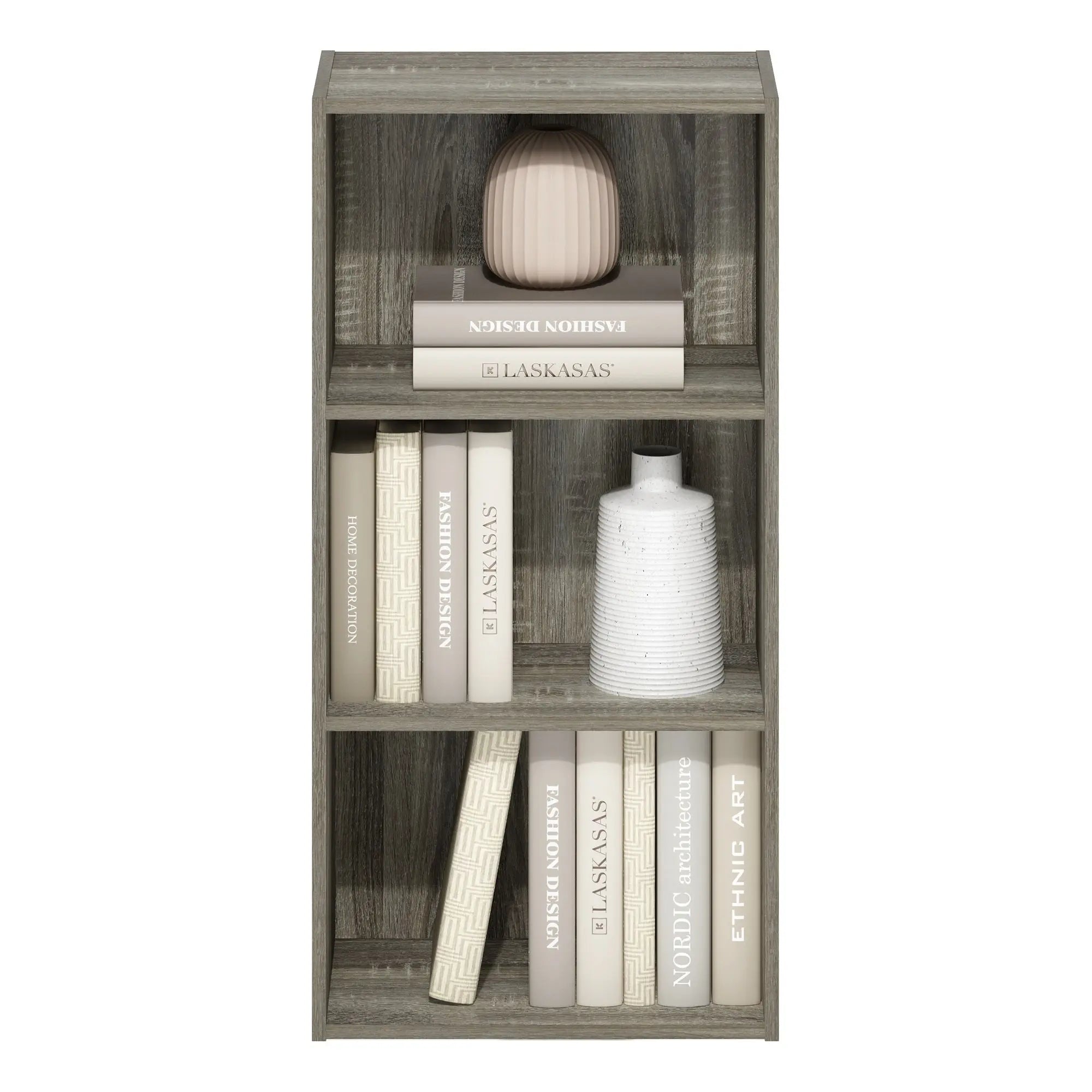 Furinno Luder 3-Tier Open Shelf Bookcase, French Oak Hand C Mart