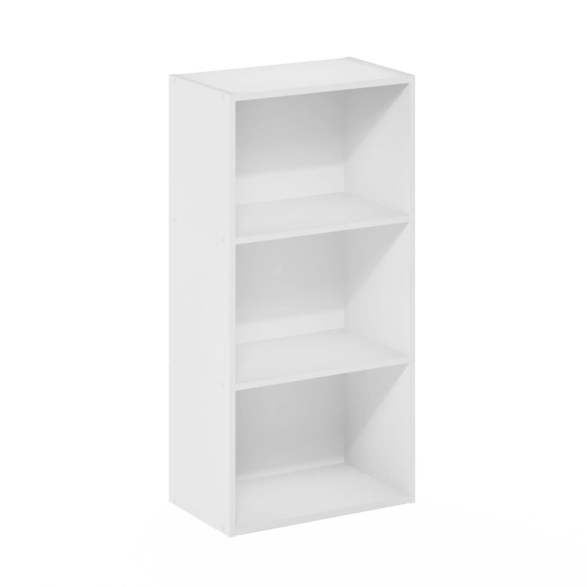 Furinno Luder 3-Tier Open Shelf Bookcase, White Hand C Mart