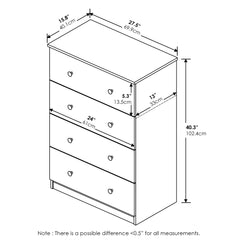 Furinno Tidur Simple Design 4-Drawer Dresser, Americano Hand C Mart