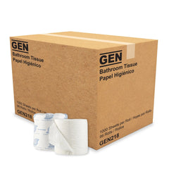 GEN Standard Toilet Paper, Septic Safe, 1-Ply, White, 1,000 Sheets/Roll, 96 Wrapped Rolls/Carton -GEN218 Hand C Mart