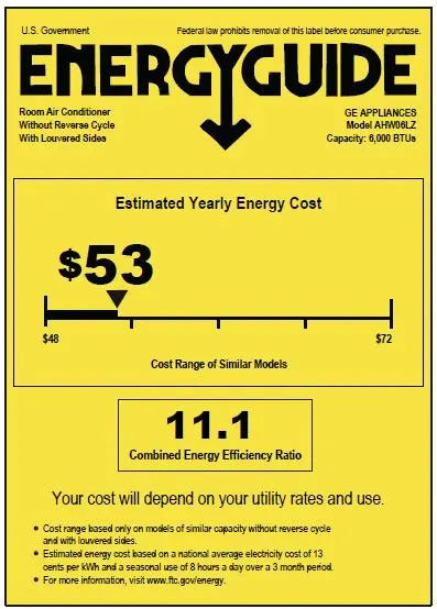 GE® 6,000 BTU Electronic Window Air Conditioner for Small Rooms up to 250 sq ft. Hand C Mart