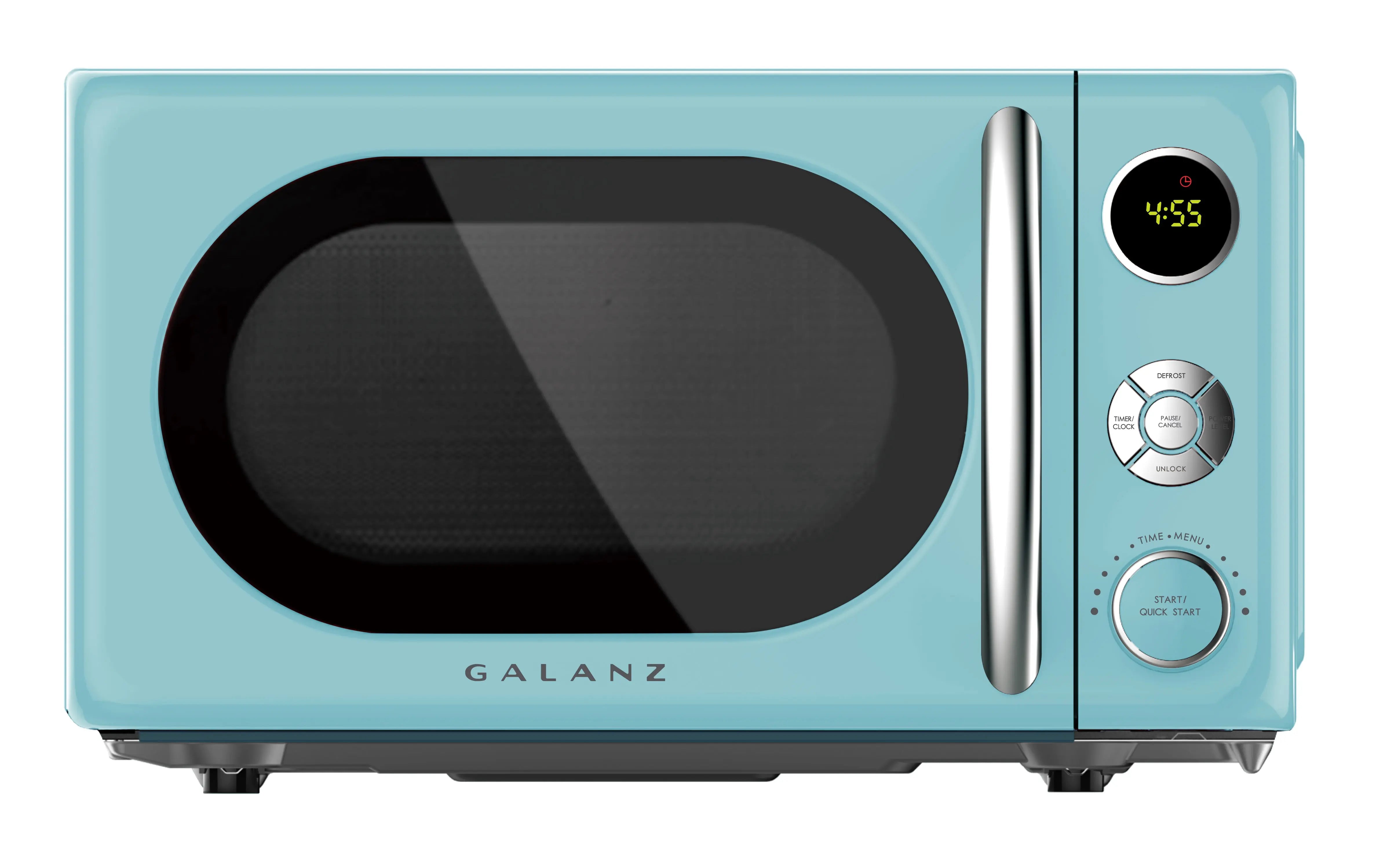 Galanz 0.7 Cu ft Retro Countertop Microwave Oven, 700 Watts, Blue, New Hand C Mart