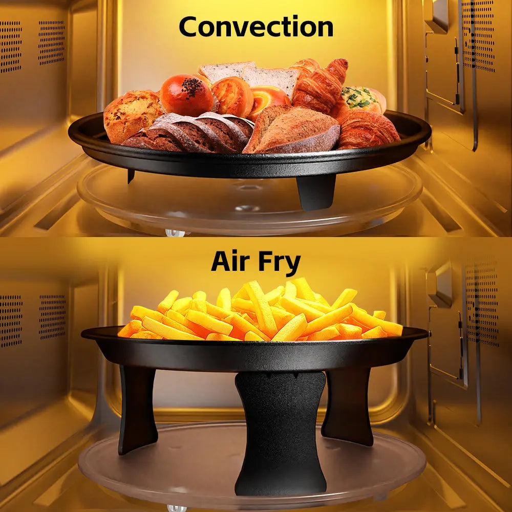 Healthy air fry feature of Galanz microwave for crispy, low-oil meals
