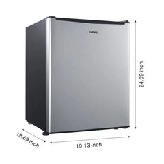 Galanz 2.7 Cu ft One Door Mini Fridge, Stainless Steel Look, New, Width 19.1" Hand C Mart