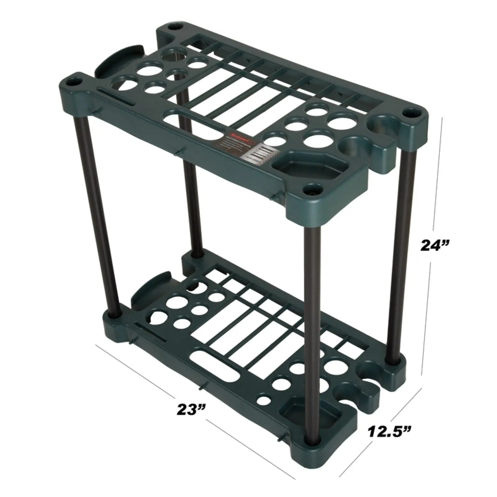 Garden Tool Organizer - 23-inch-long Utility Rack Holds up to 30 Yard Tools to Maximize Floor Space - Garage Tool Storage and Organizers by Stalwart Hand C Mart