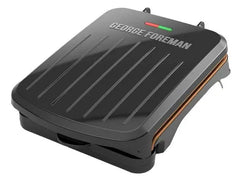 George Foreman grill showing the exclusive fat-removing slope design
