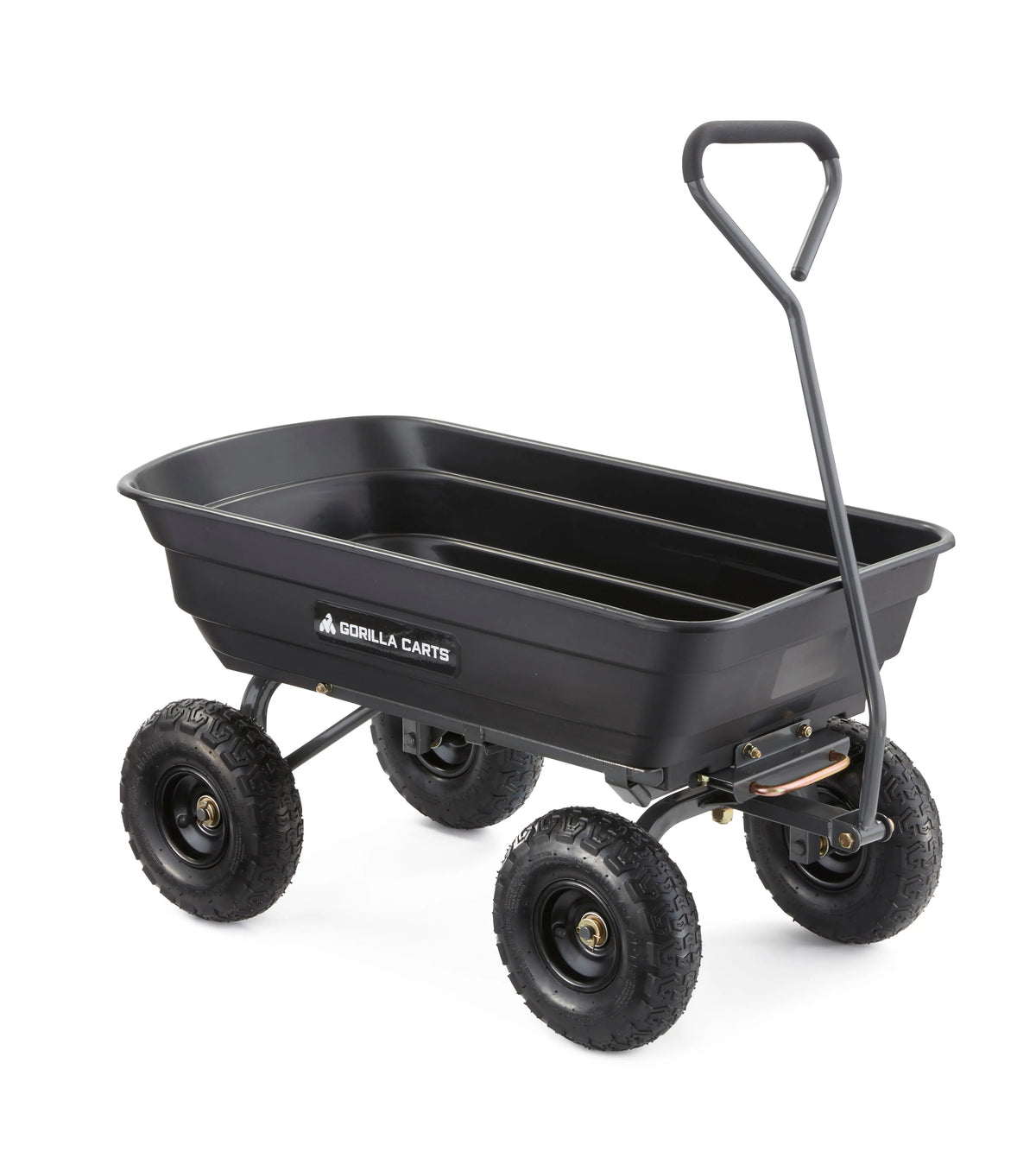 Gorilla Carts GOR4PS 600-lb. Poly Garden Dump Cart with 10" Tires Hand C Mart