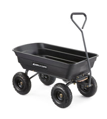 Gorilla Carts GOR4PS 600-lb. Poly Garden Dump Cart with 10" Tires Hand C Mart