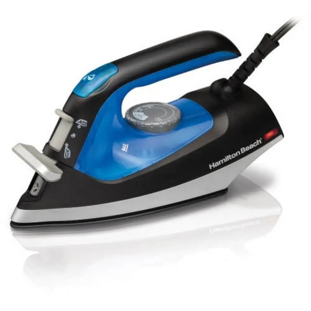 Hamilton Beach 2 in 1 Iron and Steamer, Black & Silver, Model 14525 Hand C Mart