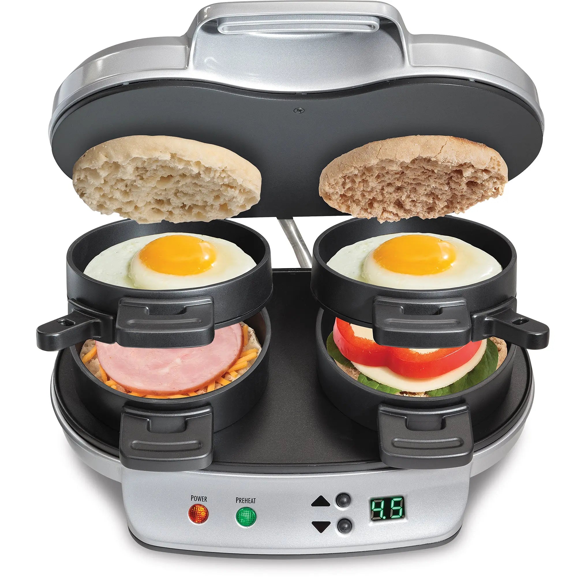 Hamilton Beach Dual Breakfast Sandwich Maker | Model# 25490 Hand C Mart