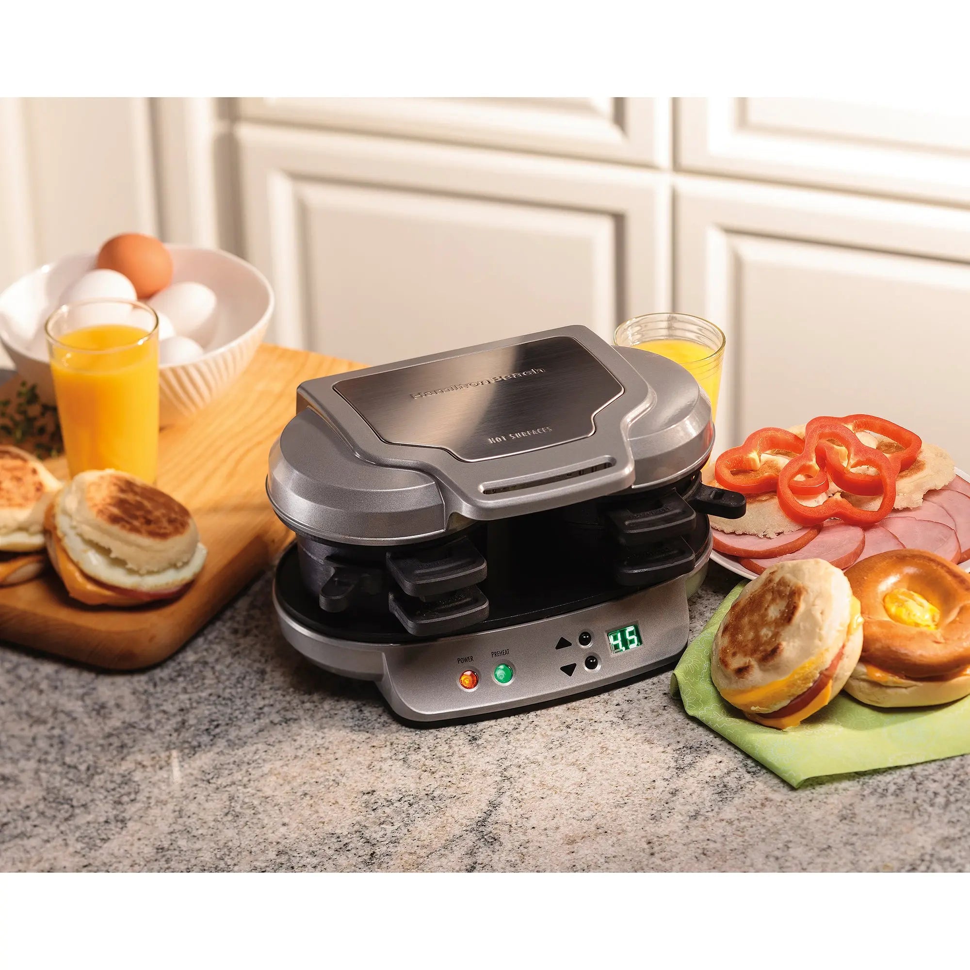 Hamilton Beach Dual Breakfast Sandwich Maker | Model# 25490 Hand C Mart