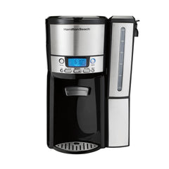 Hamilton Beach One Press Programmable Dispensing Drip Coffee Maker with 12 Cup Internal Brew Pot, Water Reservoir, Black and Silver (47950) Hand C Mart