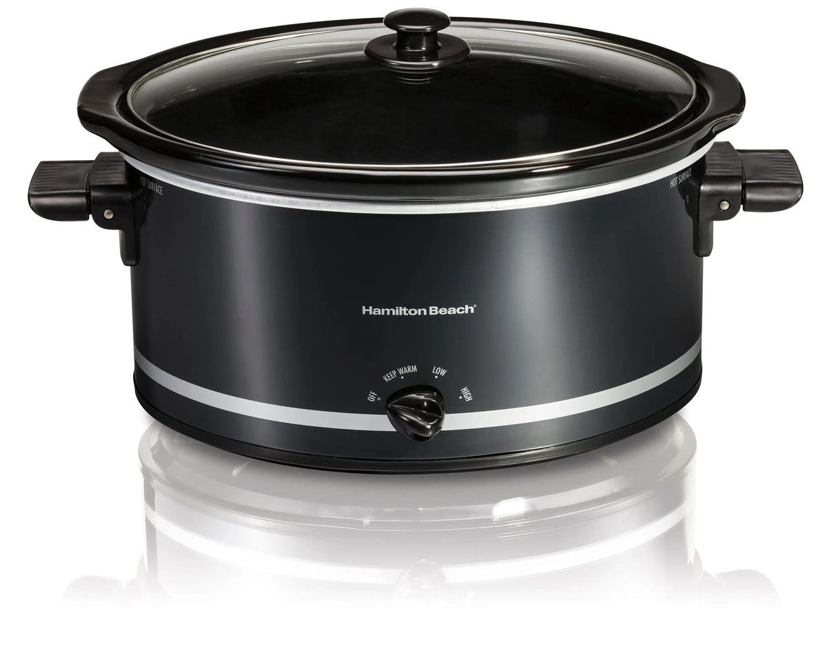 Hamilton Beach Slow Cooker, Extra-Large Capacity, Serves 10+, 8 Quarts, Black, 33185 Hand C Mart