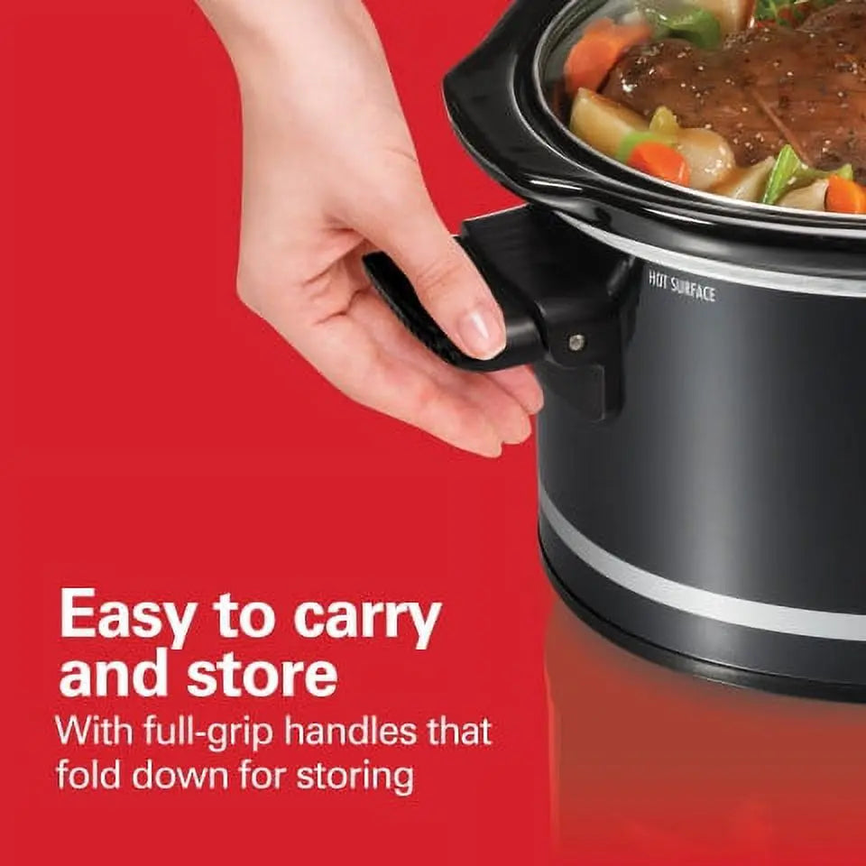 Hamilton Beach Slow Cooker, Extra-Large Capacity, Serves 10+, 8 Quarts, Black, 33185 Hand C Mart