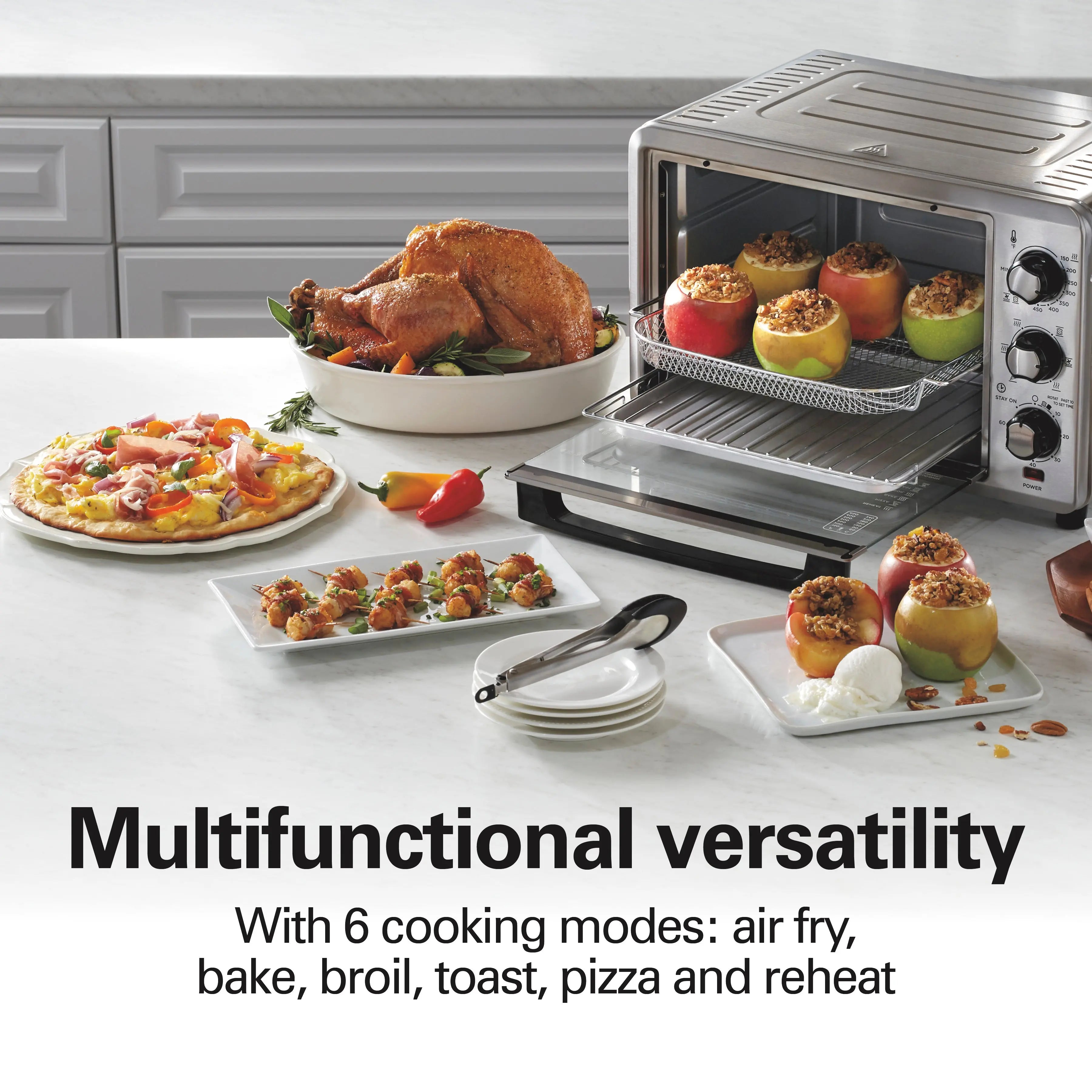 Hamilton Beach Sure-Crisp Air Fryer Toaster Oven, 6 Slice Capacity, Stainless Steel, 31196 Hand C Mart