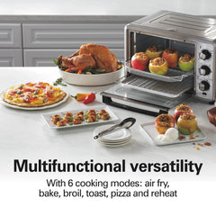 Hamilton Beach Sure-Crisp Air Fryer Toaster Oven, 6 Slice Capacity, Stainless Steel, 31196 Hand C Mart