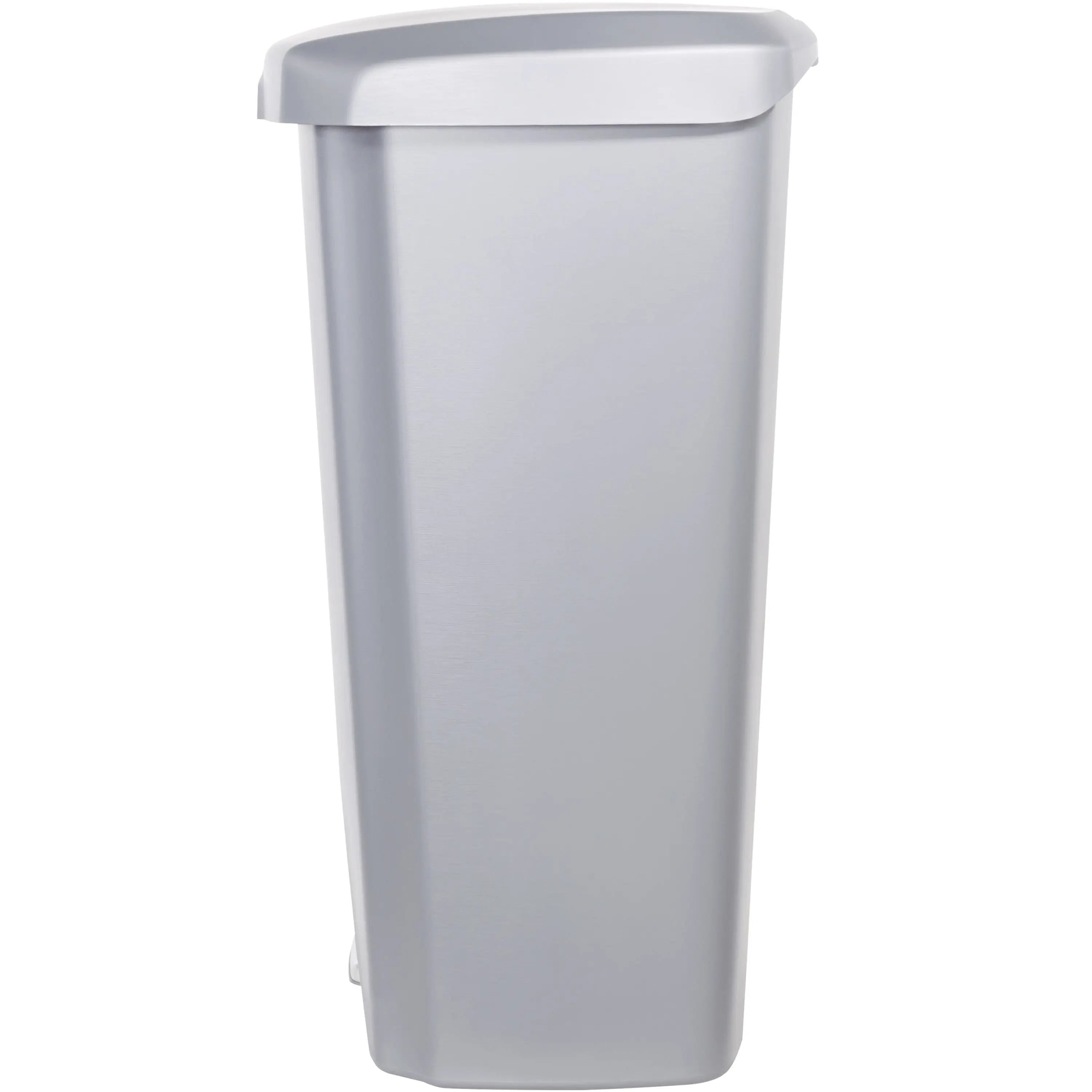 Hefty 12.1 Gallon Trash Can, Plastic Soft Close Step On Kitchen Trash Can, Gray Hand C Mart