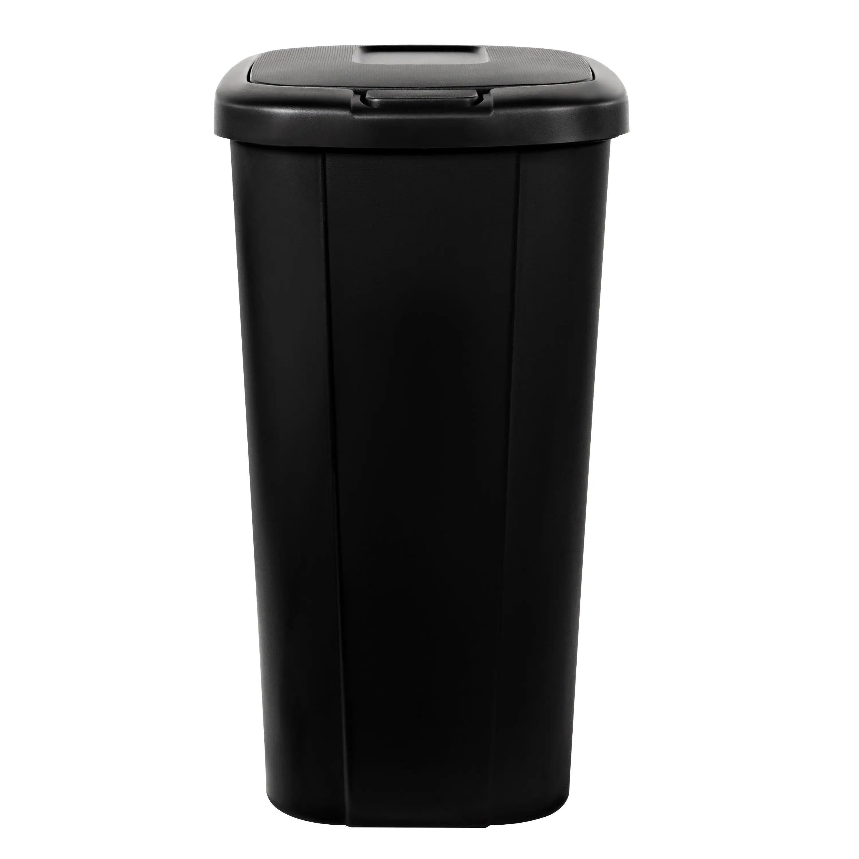 Hefty 13.3 Gallon Trash Can, Plastic Touch Top Kitchen Trash Can, Black Hand C Mart