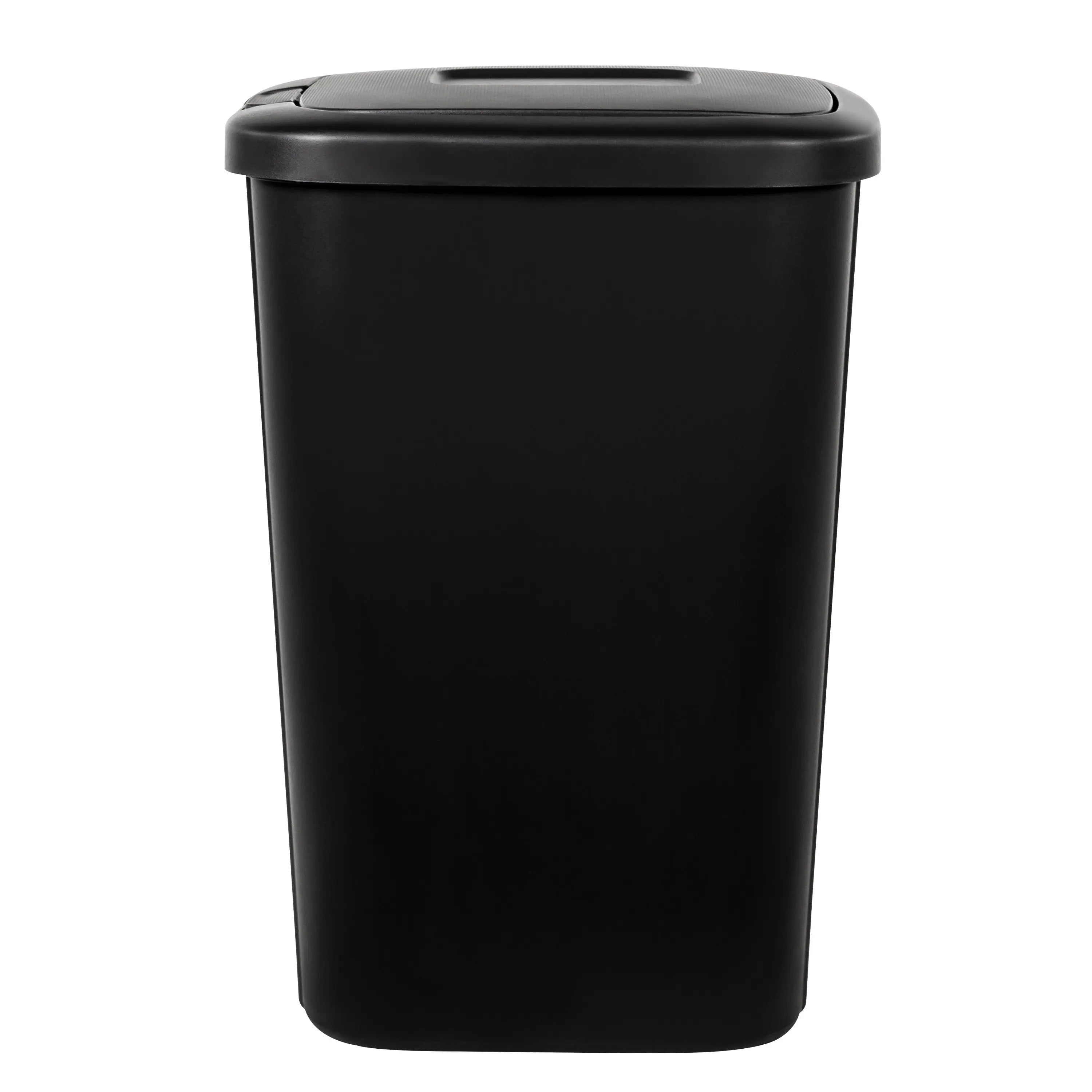 Hefty 13.3 Gallon Trash Can, Plastic Touch Top Kitchen Trash Can, Black Hand C Mart