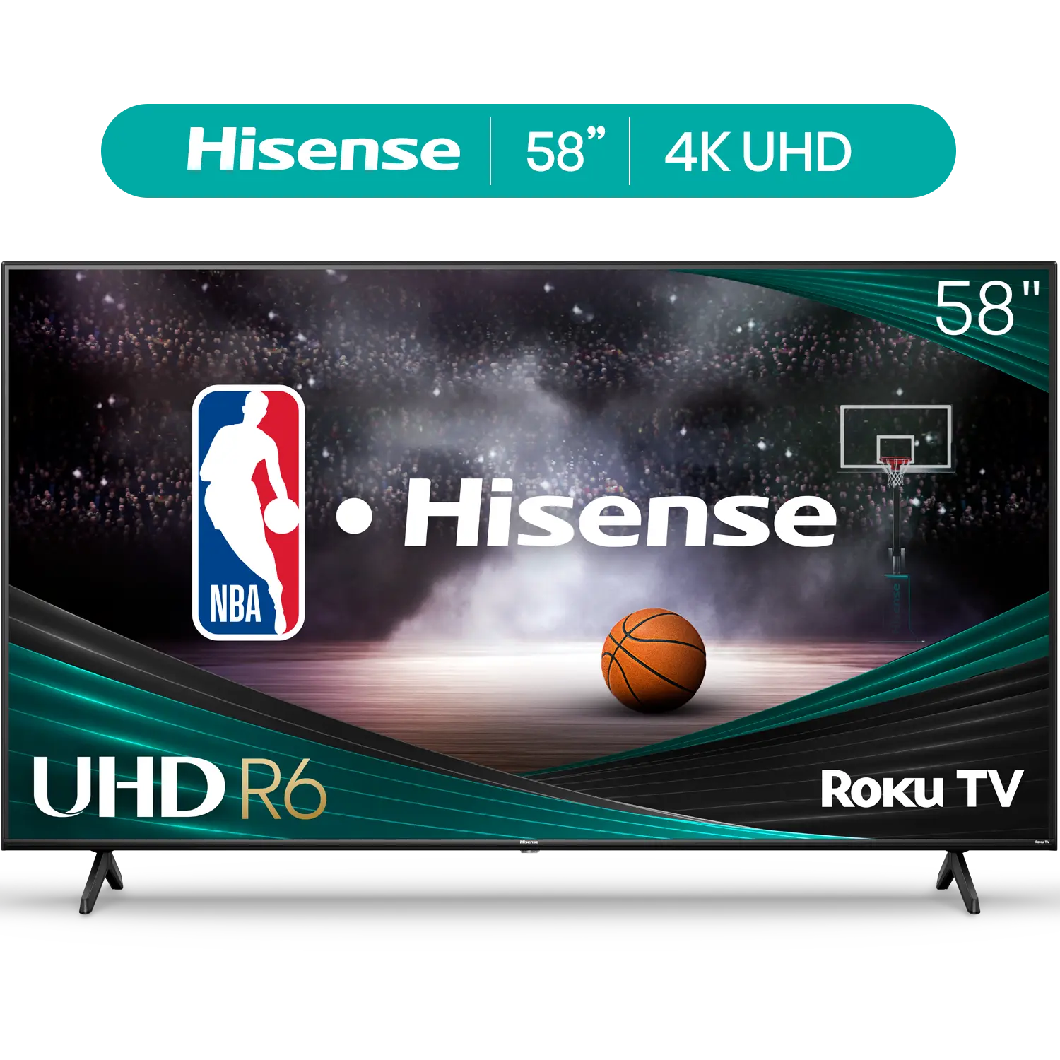 Hisense 58" Class 4K UHD LED LCD Roku Smart TV HDR R6 Series 58R6E3 Hand C Mart