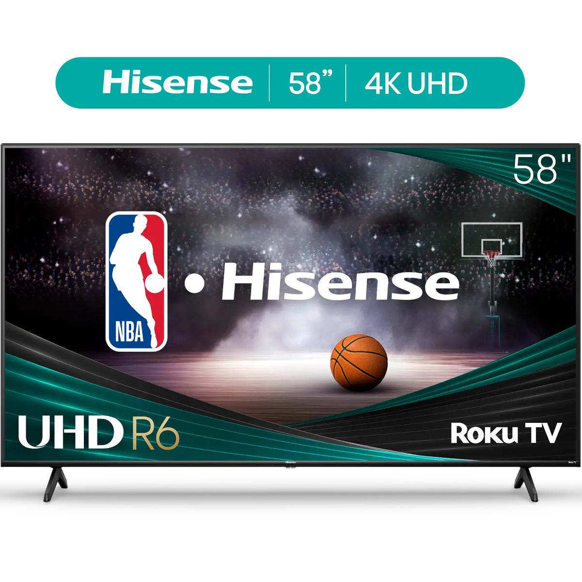 Hisense 58" Class 4K UHD LED LCD Roku Smart TV HDR R6 Series 58R6E3 Hand C Mart