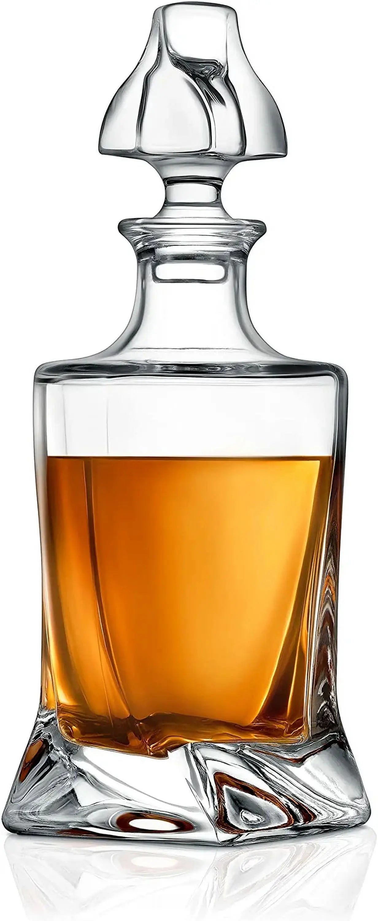 Home Bar Whiskey Decanter - Glass Liquor Decanter for Brandy, Wine, Whisky or Vodka and more Hand C Mart