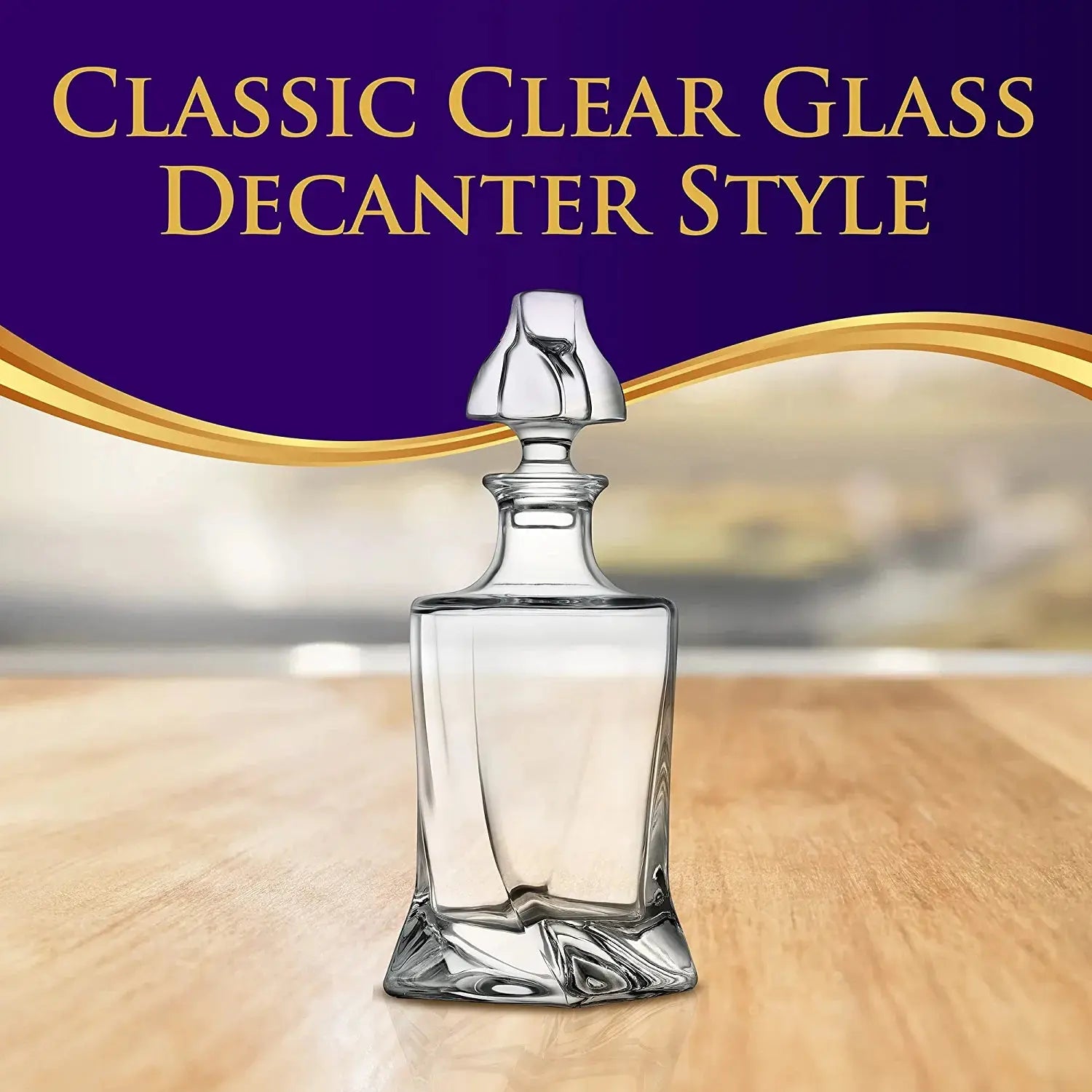 Home Bar Whiskey Decanter - Glass Liquor Decanter for Brandy, Wine, Whisky or Vodka and more Hand C Mart