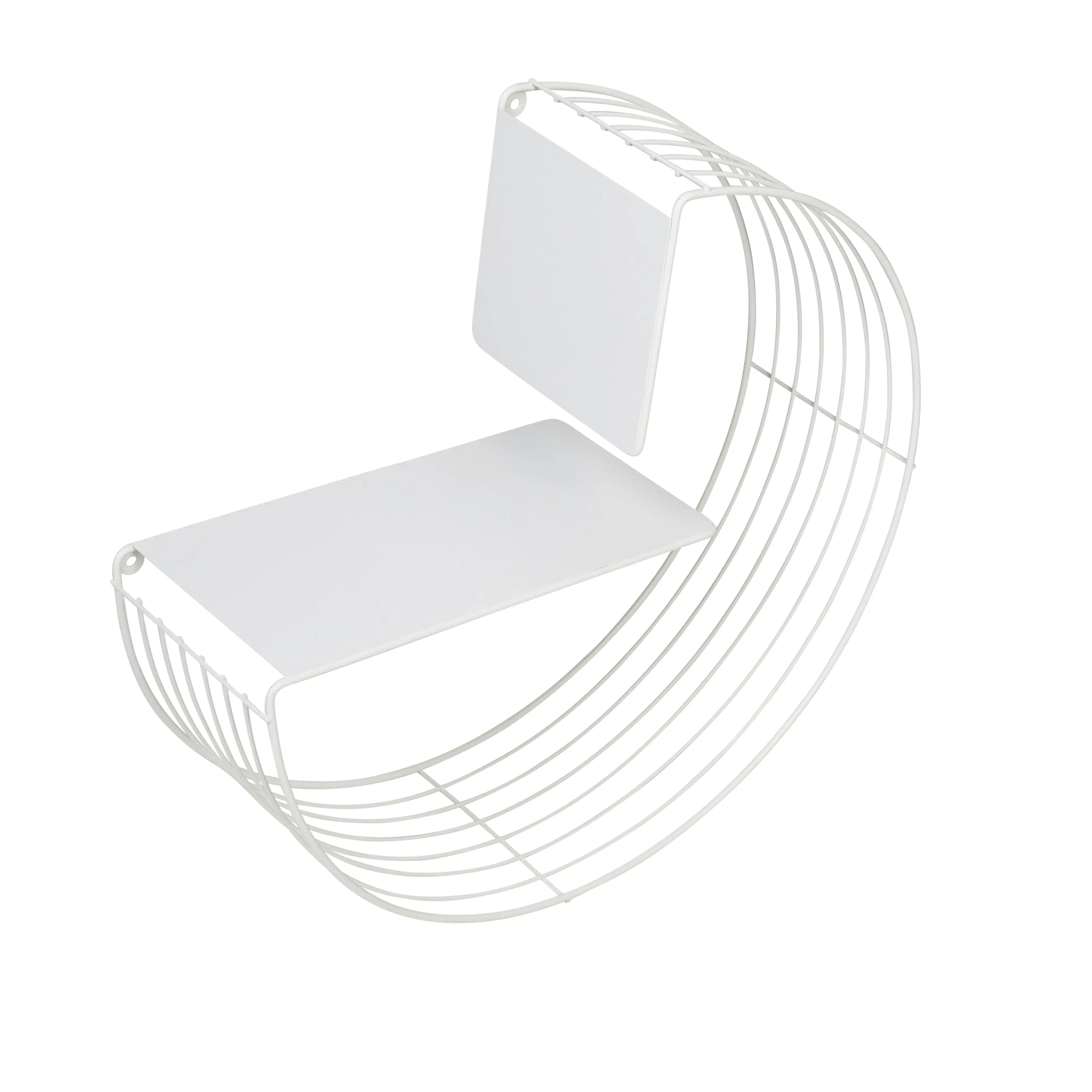 Honey-Can-Do 17.7" W x 17.7" H Steel Floating Circular Accent Shelf, White Hand C Mart