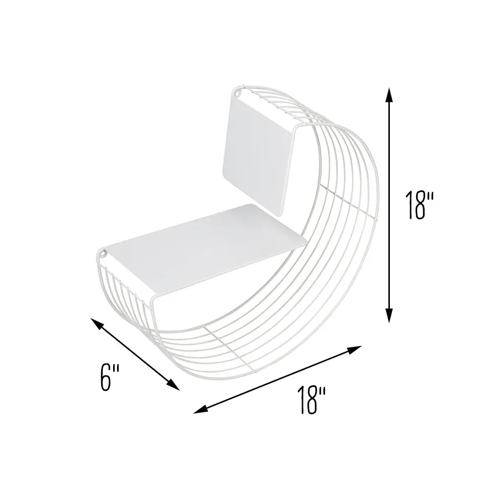 Honey-Can-Do 17.7" W x 17.7" H Steel Floating Circular Accent Shelf, White Hand C Mart