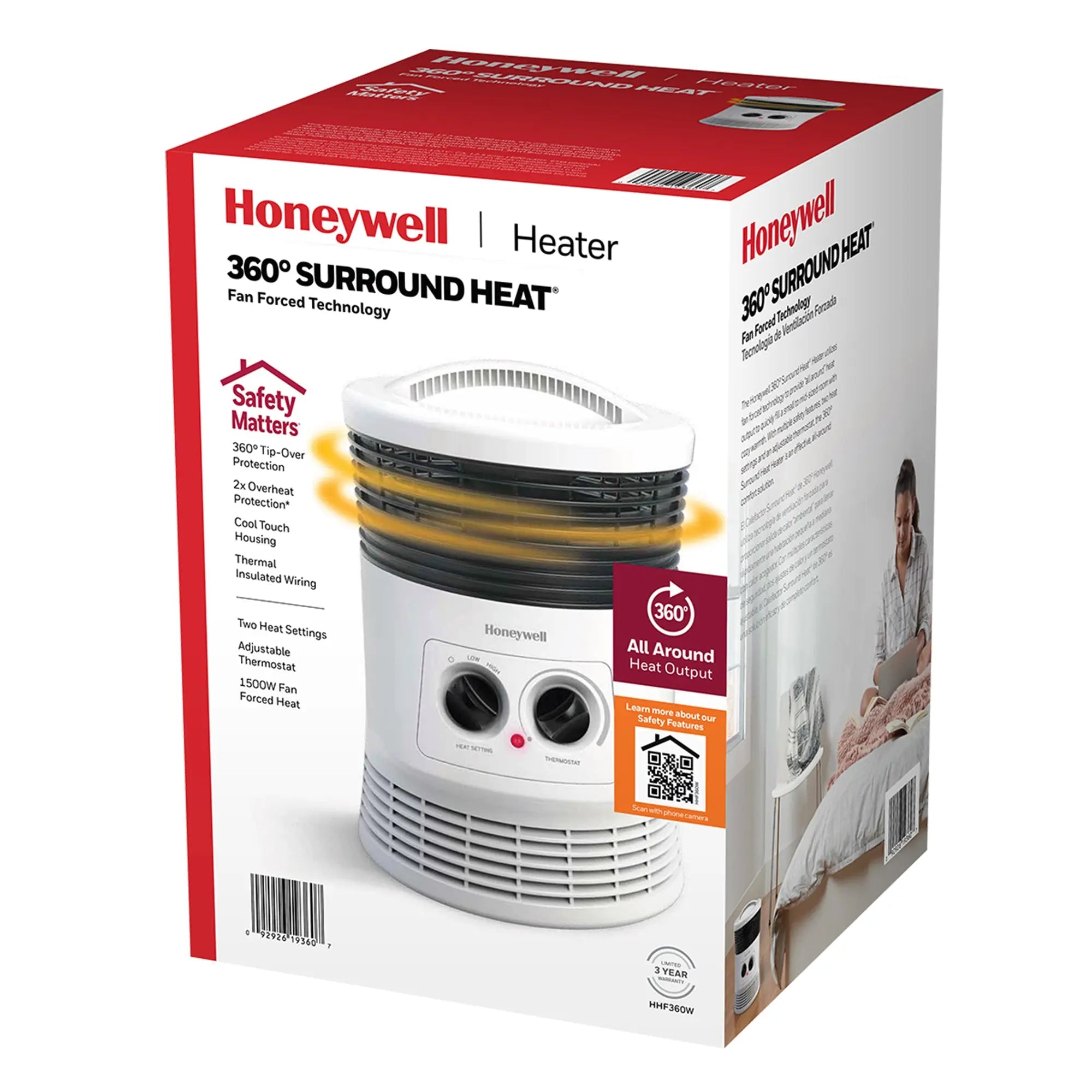 Honeywell 360 Surround Fan Forced Heater, New, White, HHF360W Hand C Mart