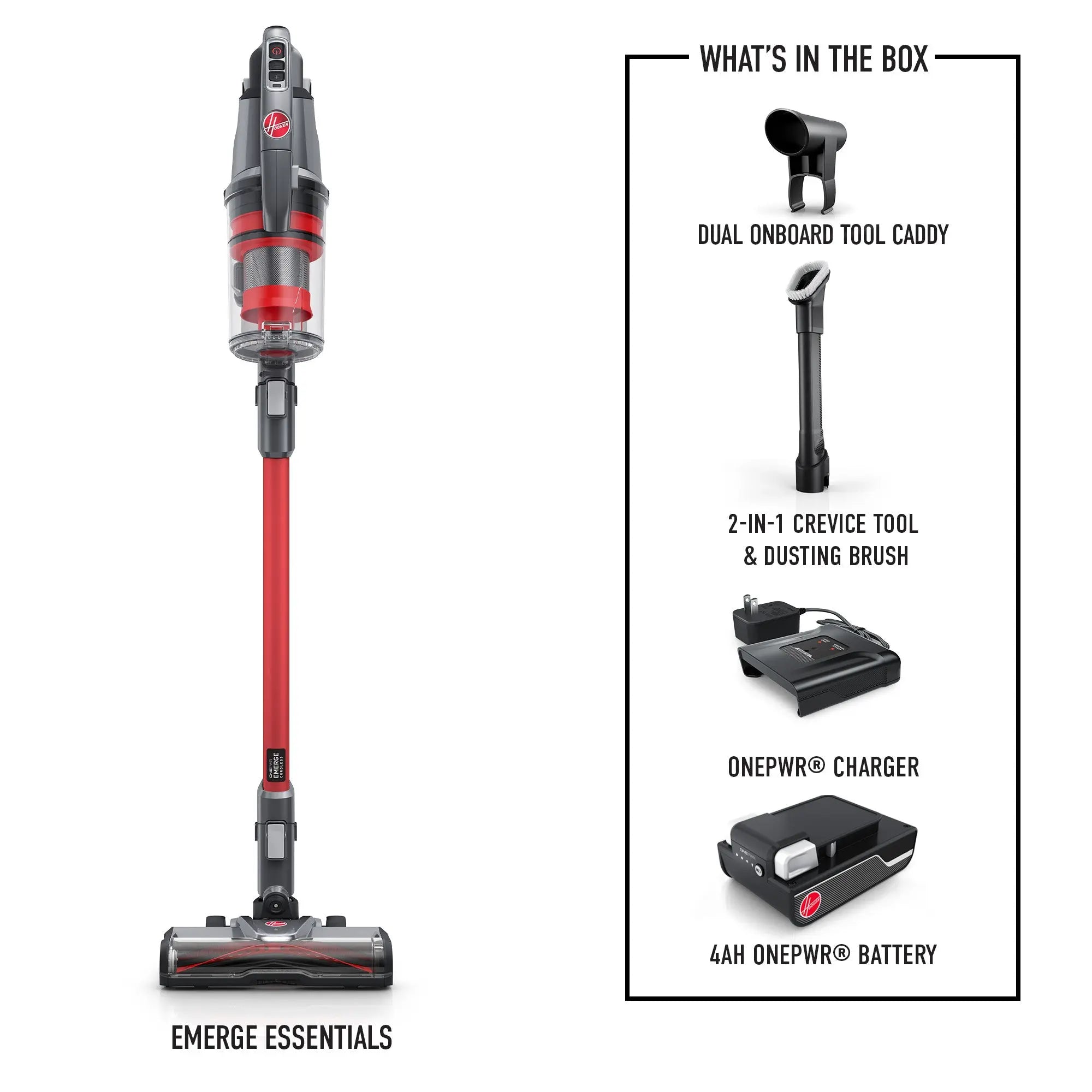 Hoover ONEPWR Emerge Essentials Cordless Stick Vacuum, New, BH53610V Hand C Mart