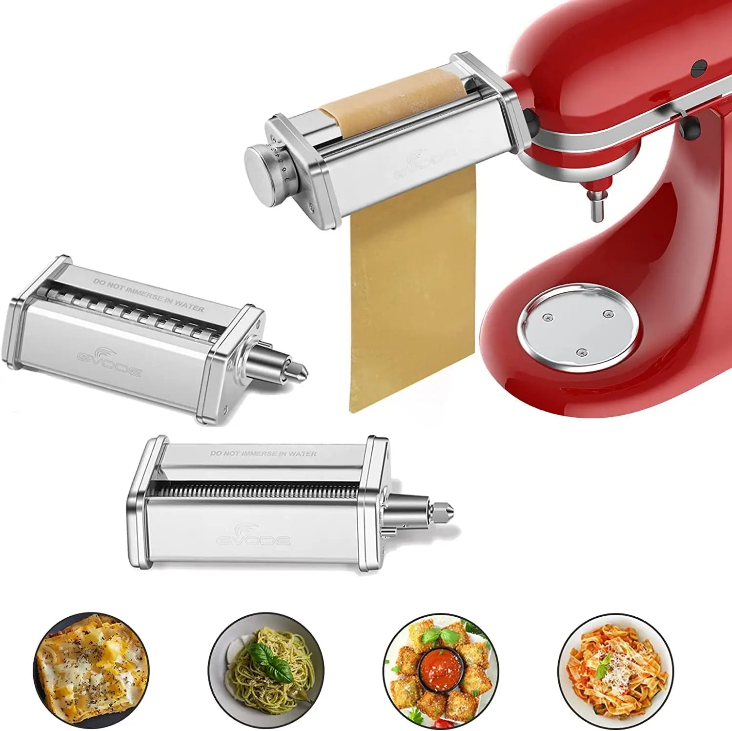 Hozodo Pasta Attachment for KitchenAid Stand Mixers Pasta Roller & Cutter Attachments Set, 3 Piece Hand C Mart