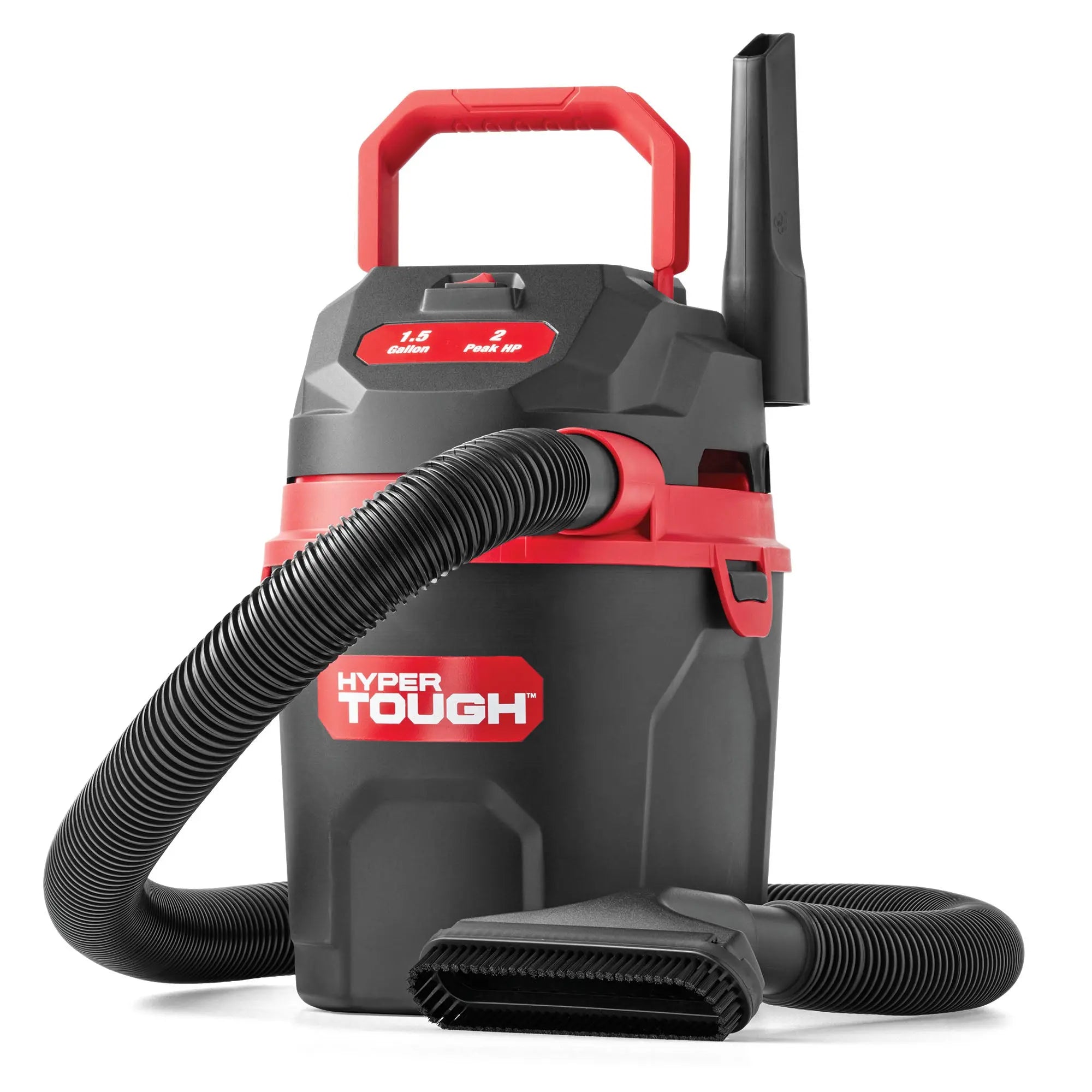 Hyper Tough 1.5 Gallon 2 Peak HP Poly Wet/Dry Vacuum, VH105 3502, New Hand C Mart